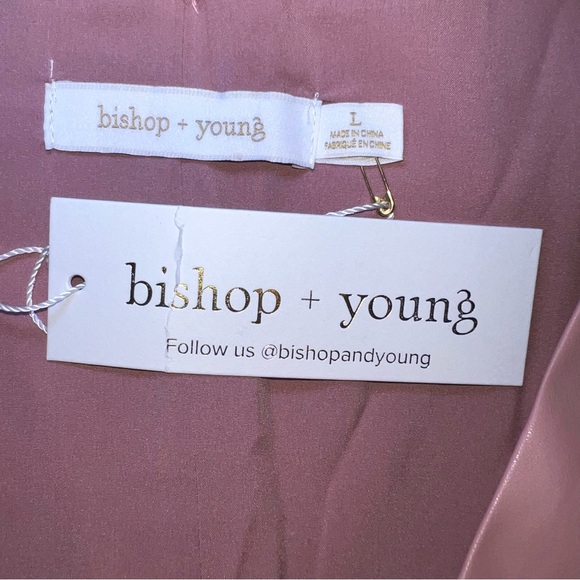 Bishop + Young NWT Women's Simone Faux Leather Feminine Pink Vest Size Large - Picture 3 of 6